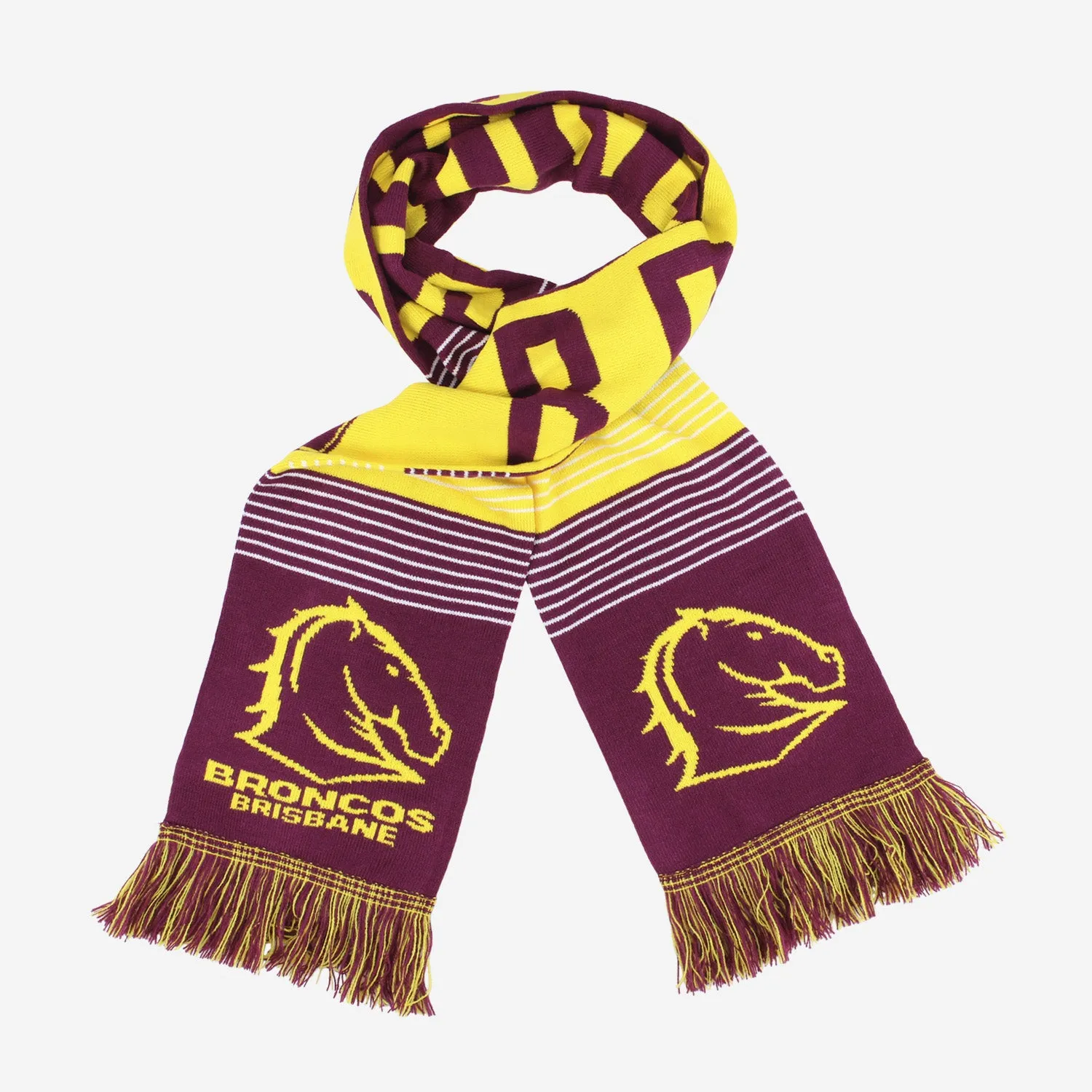 Brisbane Broncos NRL Mens Adults Linebreak Scarf