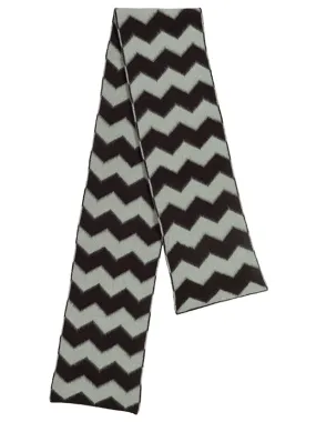 Brushed Zigzag Scarf Black & Kintyre