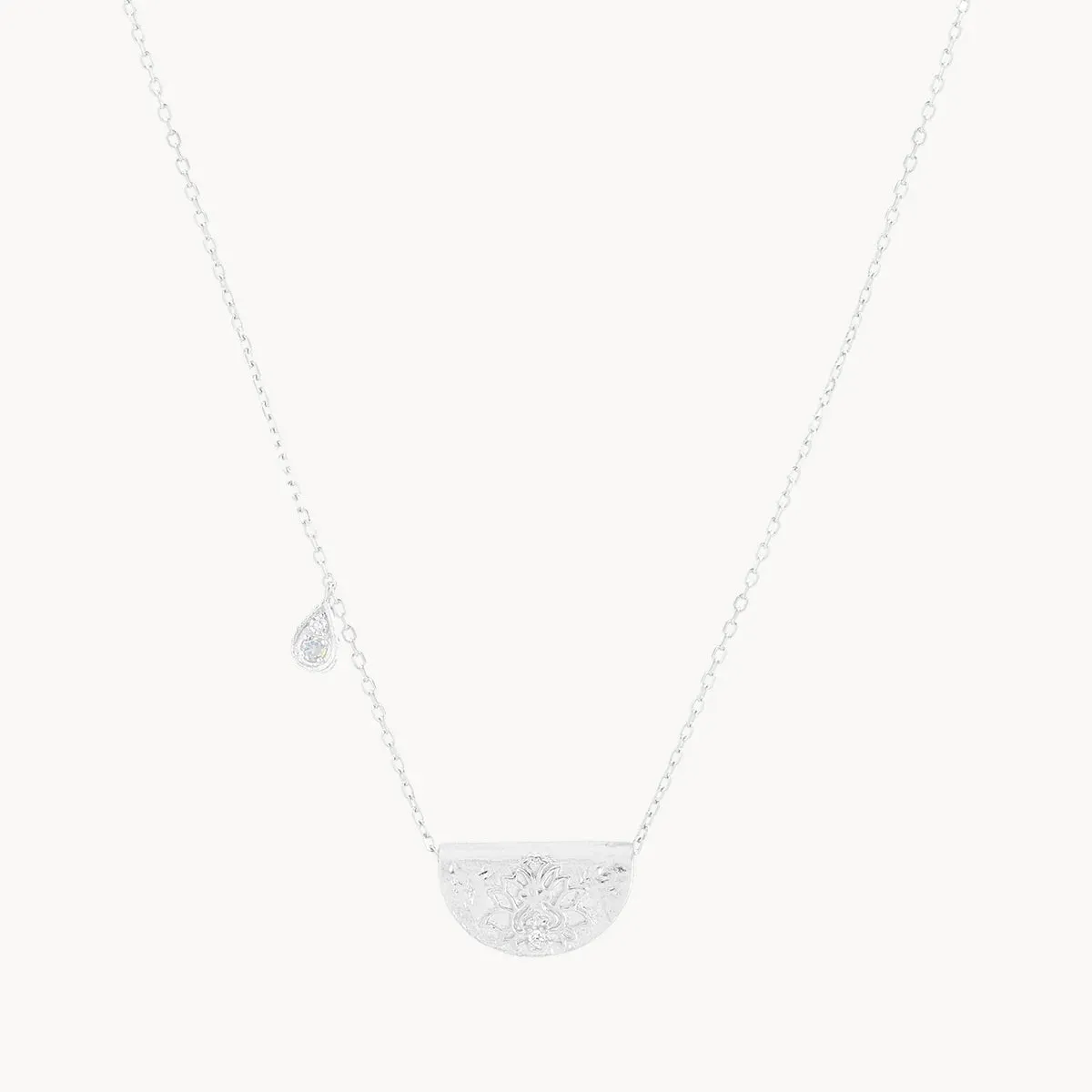 By Charlotte Lotus Birthstone Necklace June Moonstone