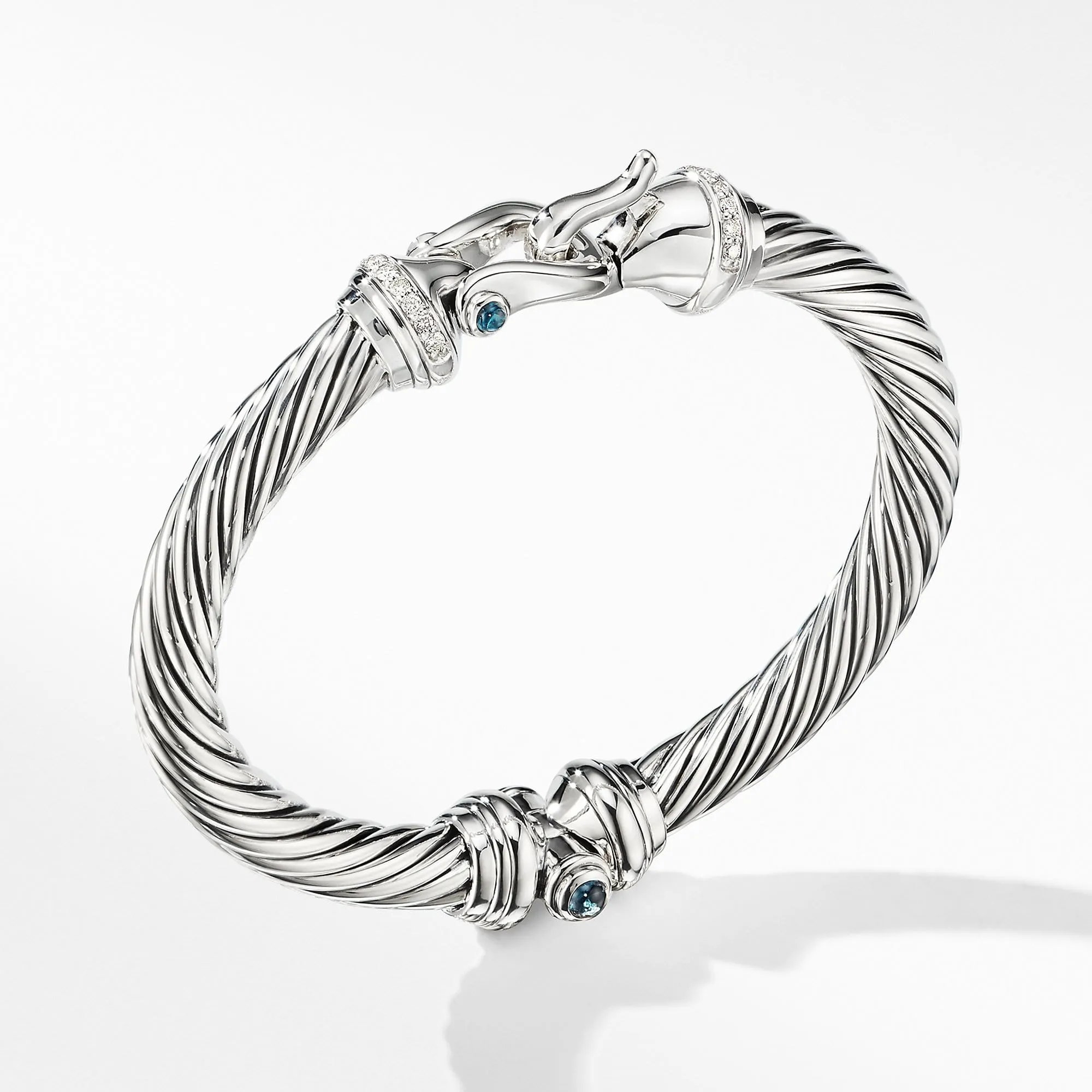 Cable Buckle Bracelet with Hampton Blue Topaz and Diamonds