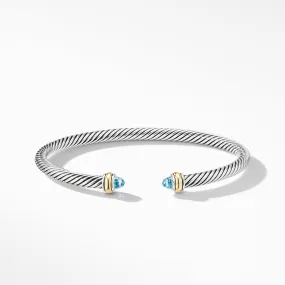 Cable Classic Bracelet with Blue Topaz and 18K Yellow Gold