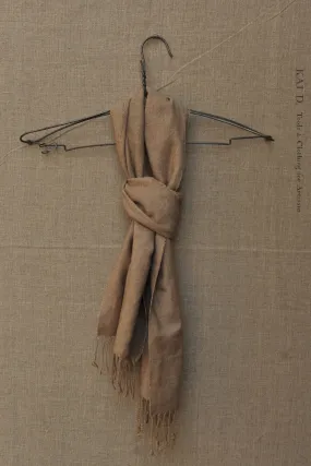 Cashmere Silk Fringe Scarf - Camel