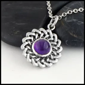 Celtic Flower Knot Pendant with Gemstones