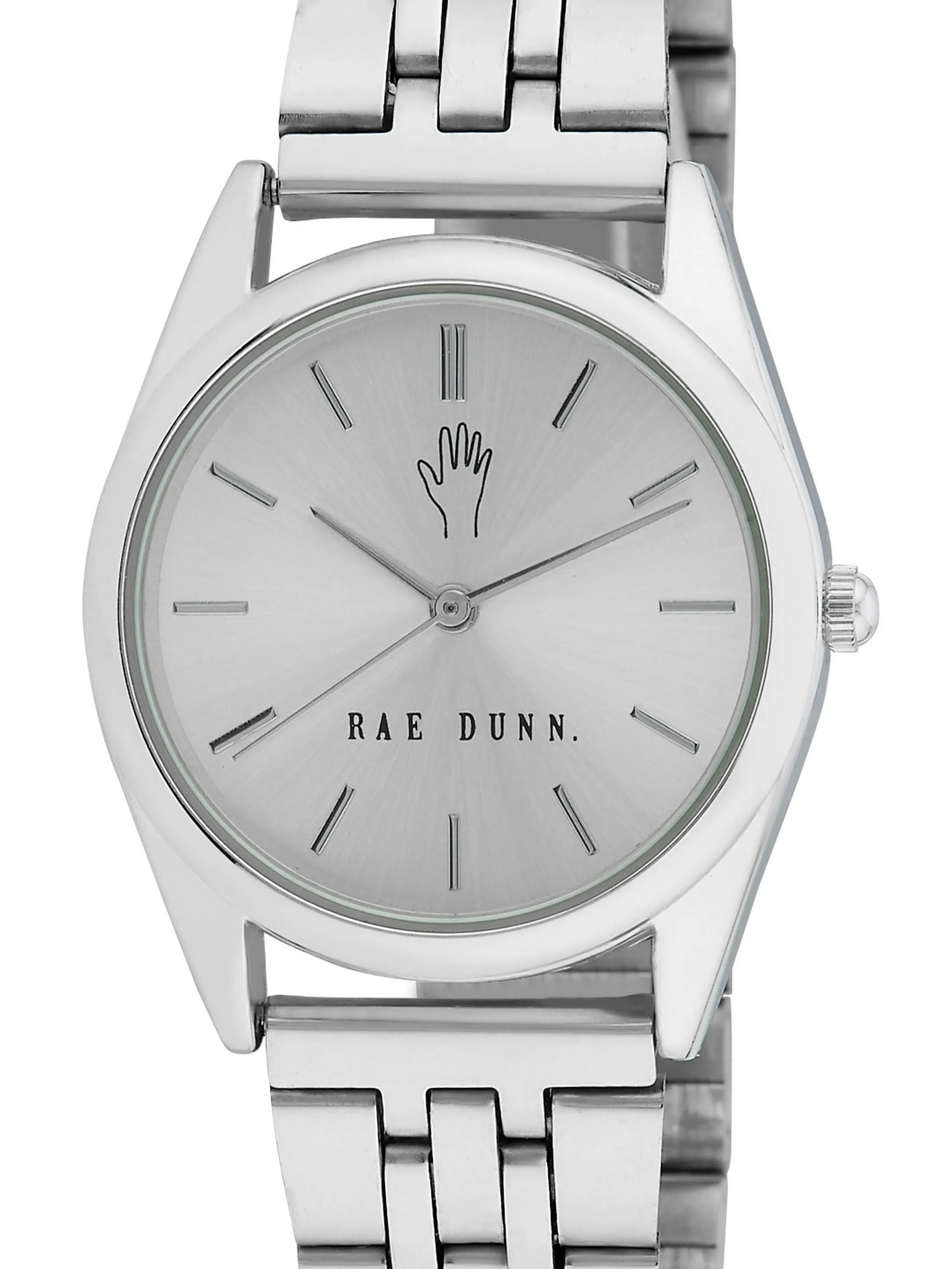 CHLOE Round Face Link Watch in Silver, 30mm