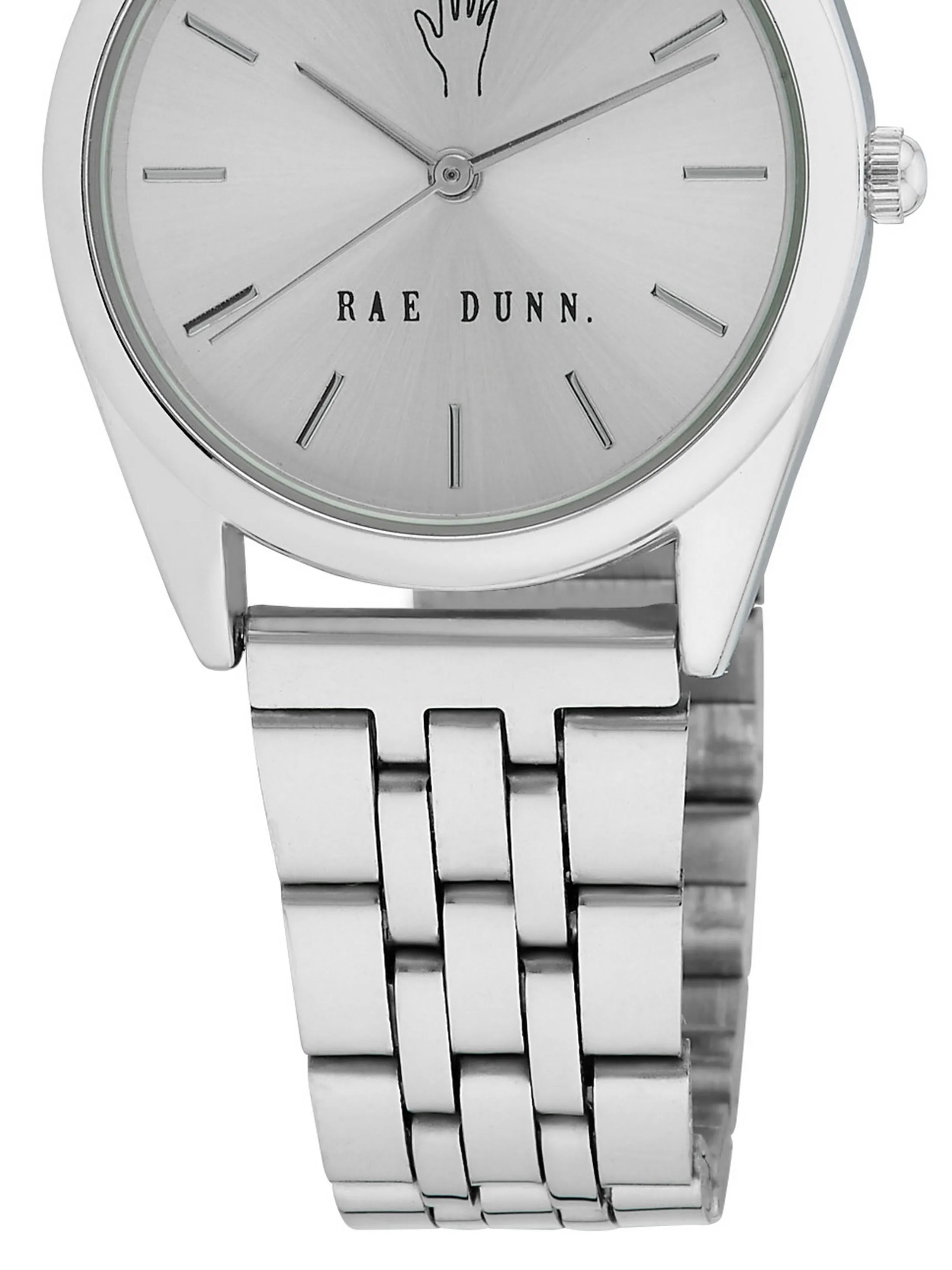 CHLOE Round Face Link Watch in Silver, 30mm