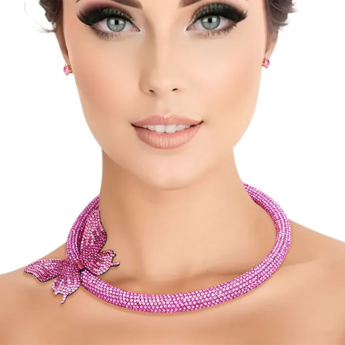 Choker Bling Butterfly Set for Women