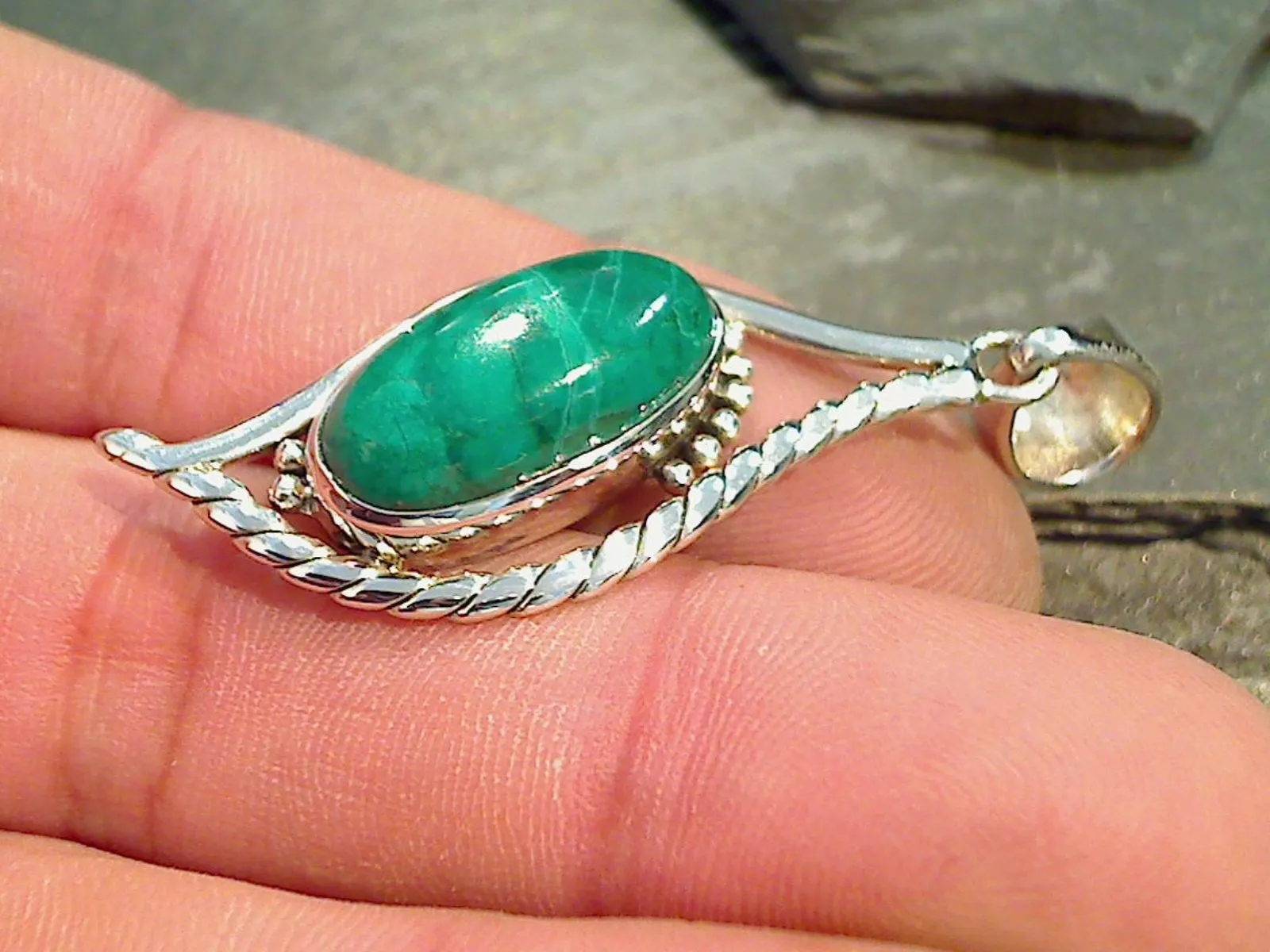 Chrysocolla, Sterling Silver Pendant