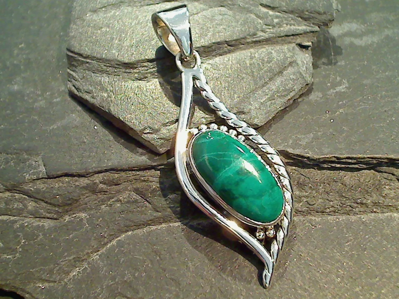 Chrysocolla, Sterling Silver Pendant