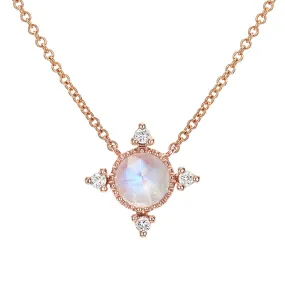 Compass Rainbow Moonstone Necklace