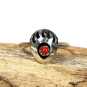 Coral Bear Paw Ring