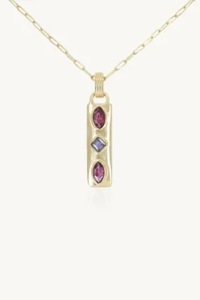 Coronet Iolite & Rhodolite Gold Necklace