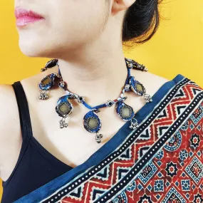 Cotton Neckpiece | Ambi Ajrakh | Blue