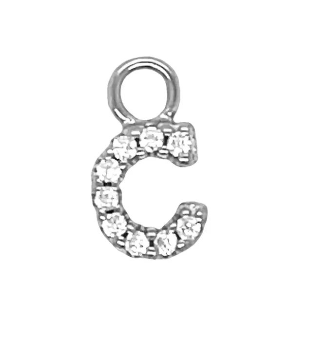 D797 Letter C CZ Pave Pendant