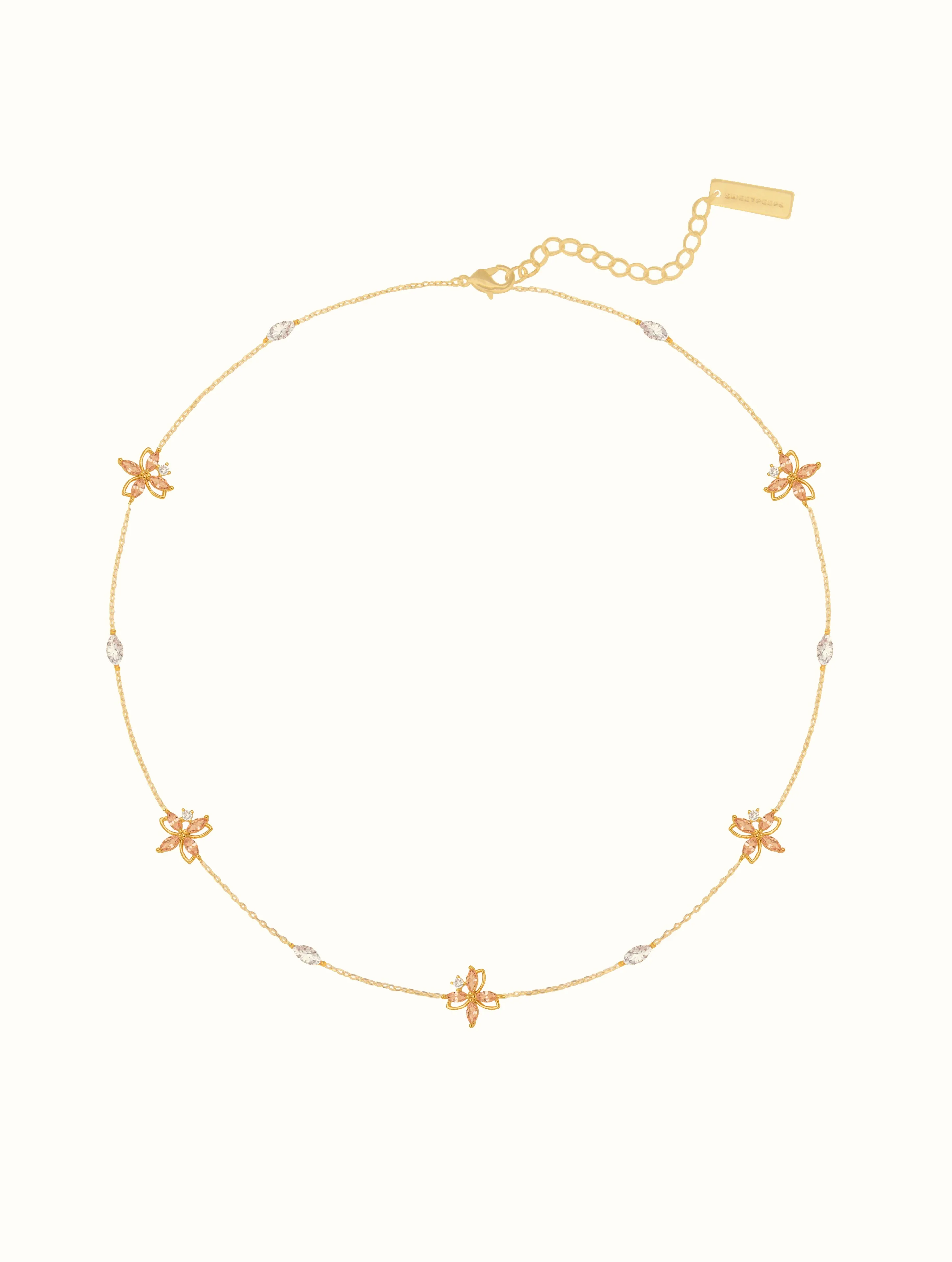 Dainty Butterfly Gem Choker