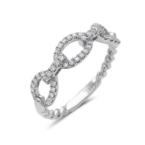 Diamond Chain Link Ring