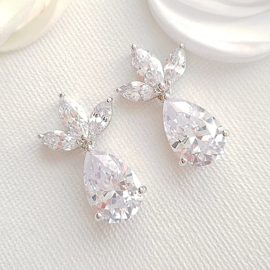 Drop Crystal Earrings-Marissa