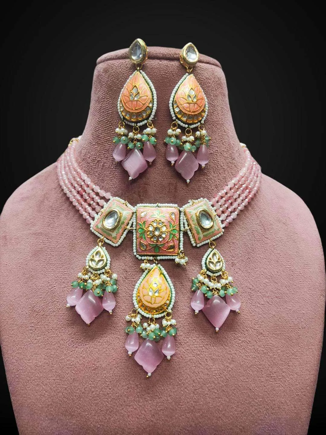 Drop Shaped Polki Kundan Choker