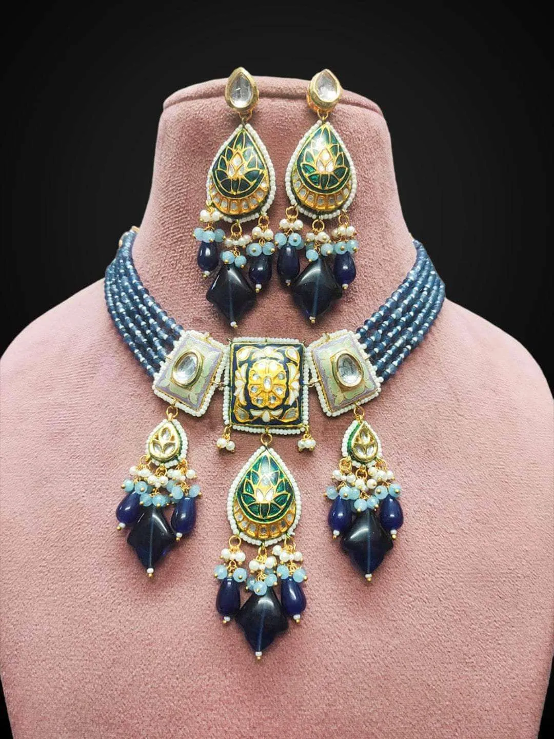 Drop Shaped Polki Kundan Choker