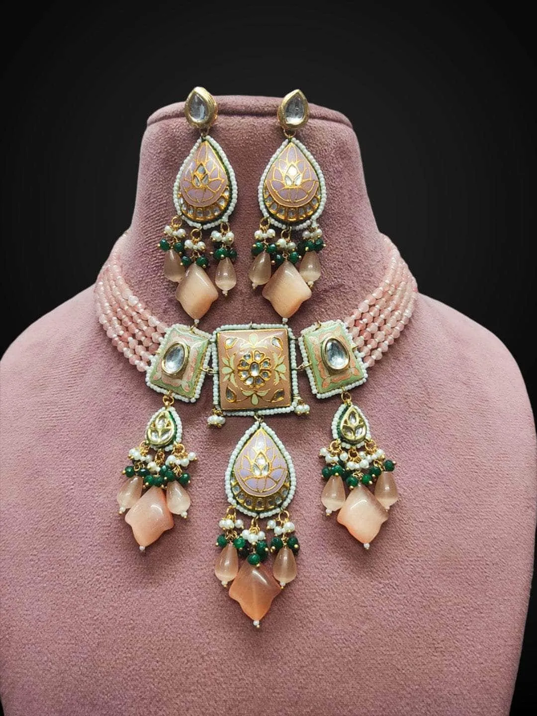 Drop Shaped Polki Kundan Choker