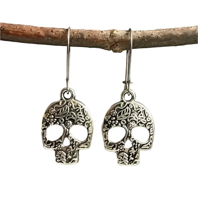 Embossed Skull Earrings