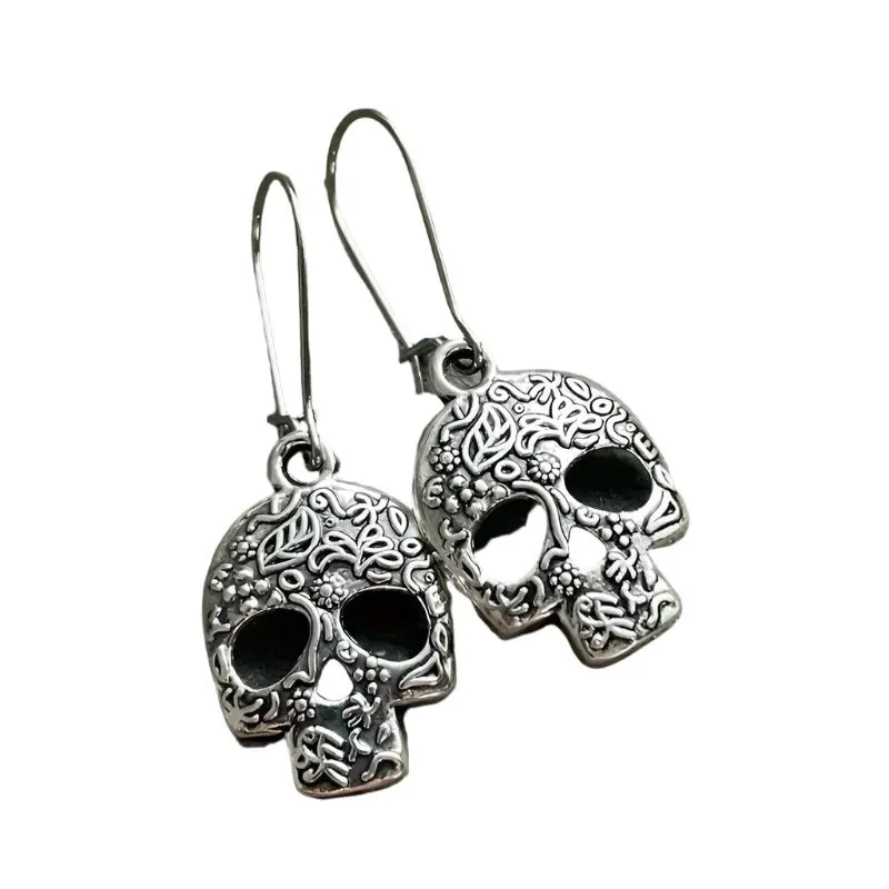 Embossed Skull Earrings