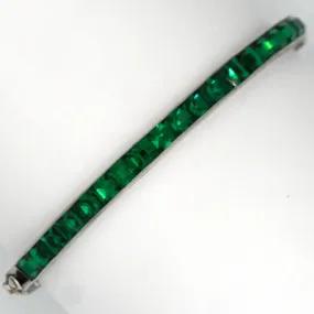 Emerald & Sterling Bangle