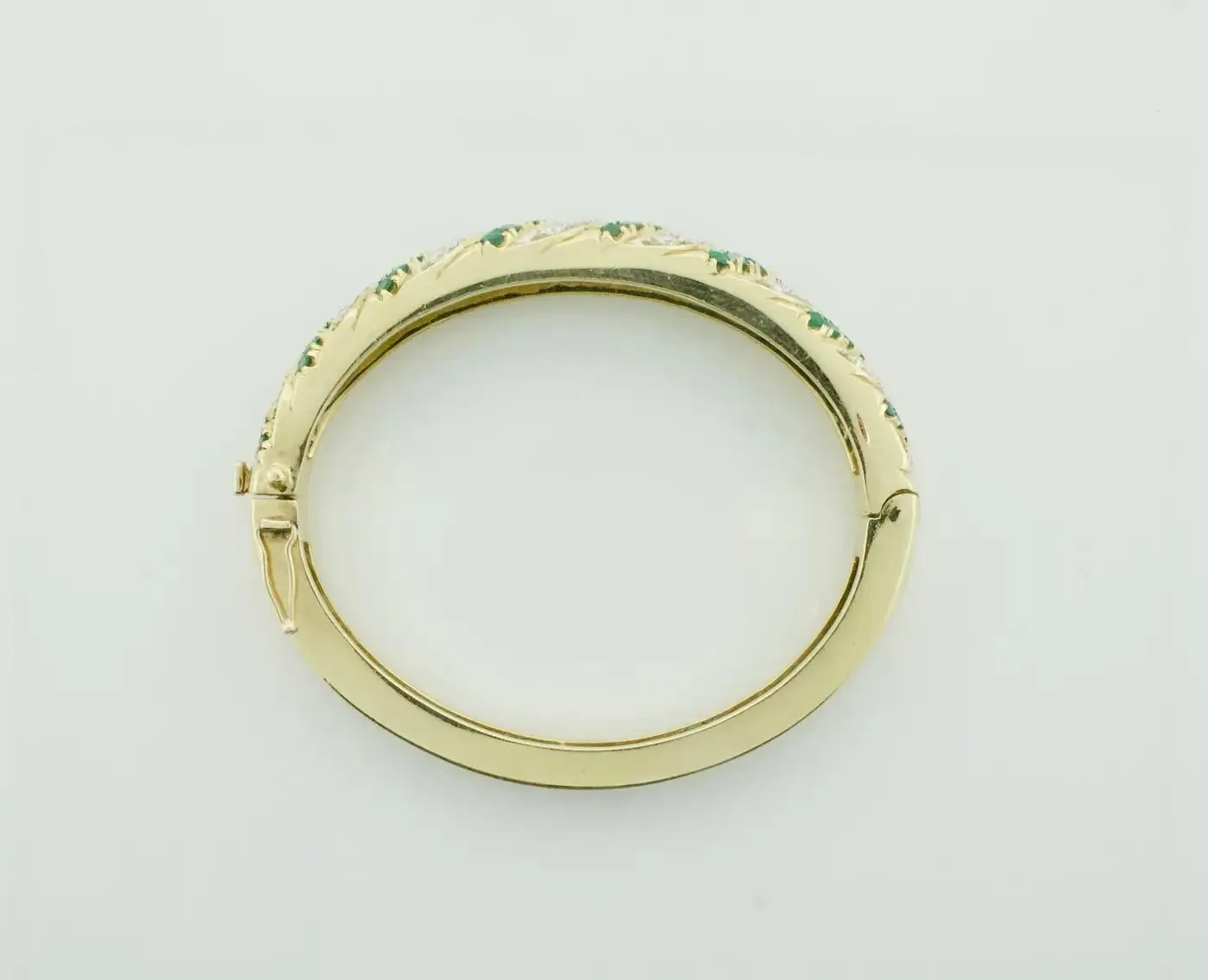 Emerald and Diamond Bangle Bracelet, Circa 1960's