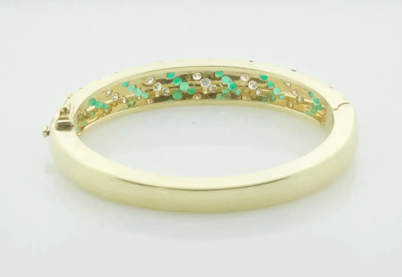 Emerald and Diamond Bangle Bracelet, Circa 1960's