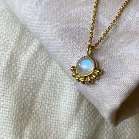 Equilbrium 14K Gold Rainbow Moonstone Necklace