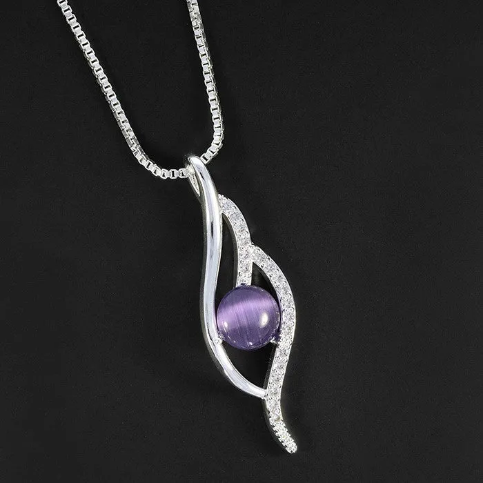 Equilibrium Moonstone Modern Necklace Purple