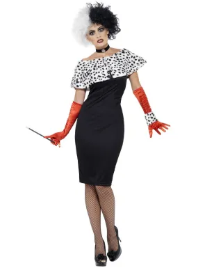 Evil Madame Womens Plus Size Cruella Costume