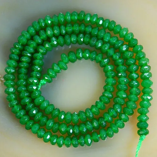 Faceted Green Jade Rondelle Beads 15" 2x4 4x6 5x8 6x10mm Pick Size