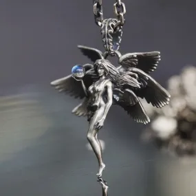 Fashion Silver Angel Goddess Boho Pendant Necklace