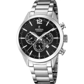 Festina Watch Black Timeless Chrono Stainless Steel F20343-8