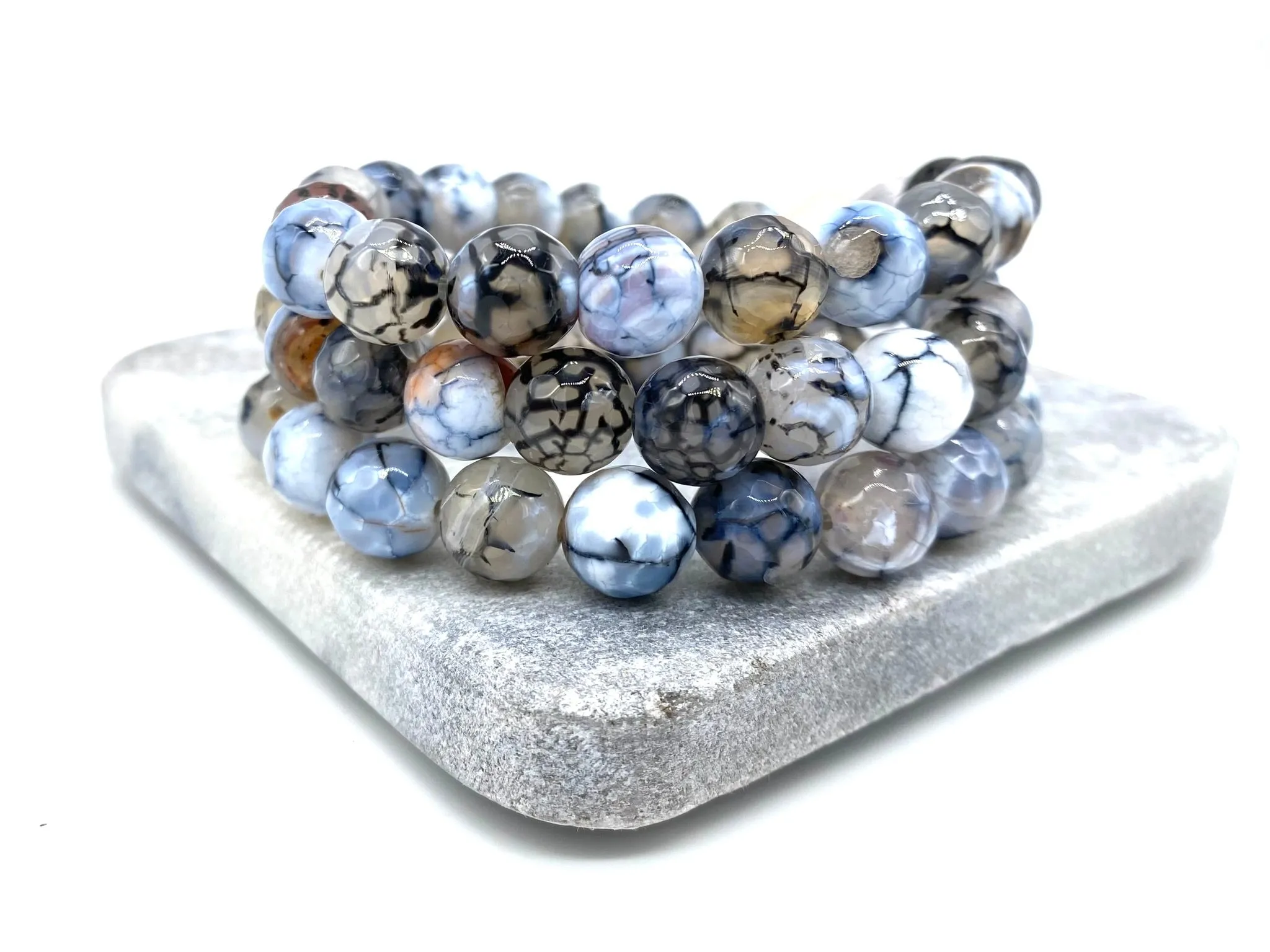 Fired Agate Crystal Chunky Beaded Bracelet - Oil Diffuser Bracelet