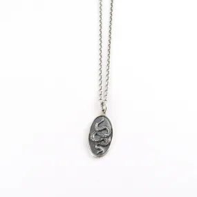 Framed Oval Snake Pendant Necklace