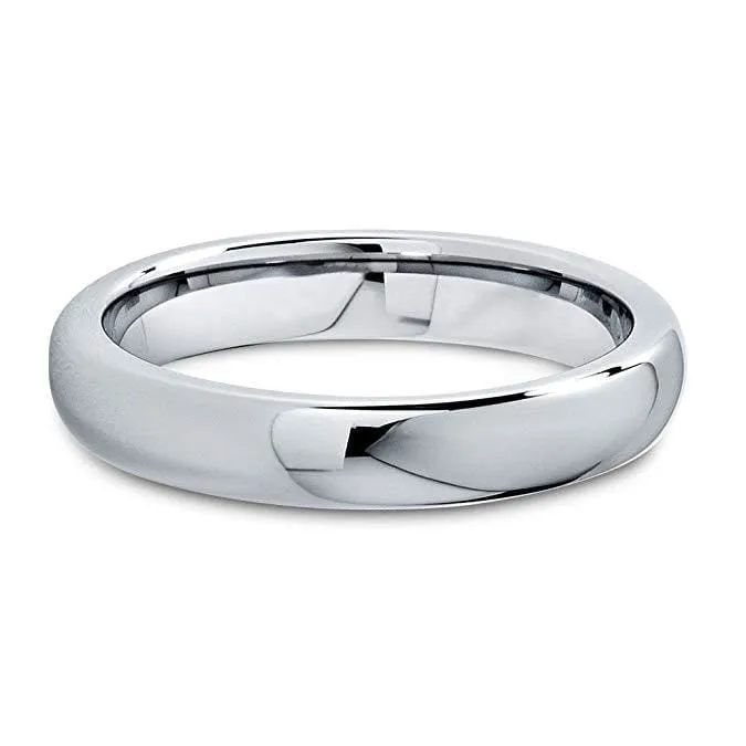 Gabby Tungsten Wedding Band for Women Domed Round Polished Comfort Fit - 4mm