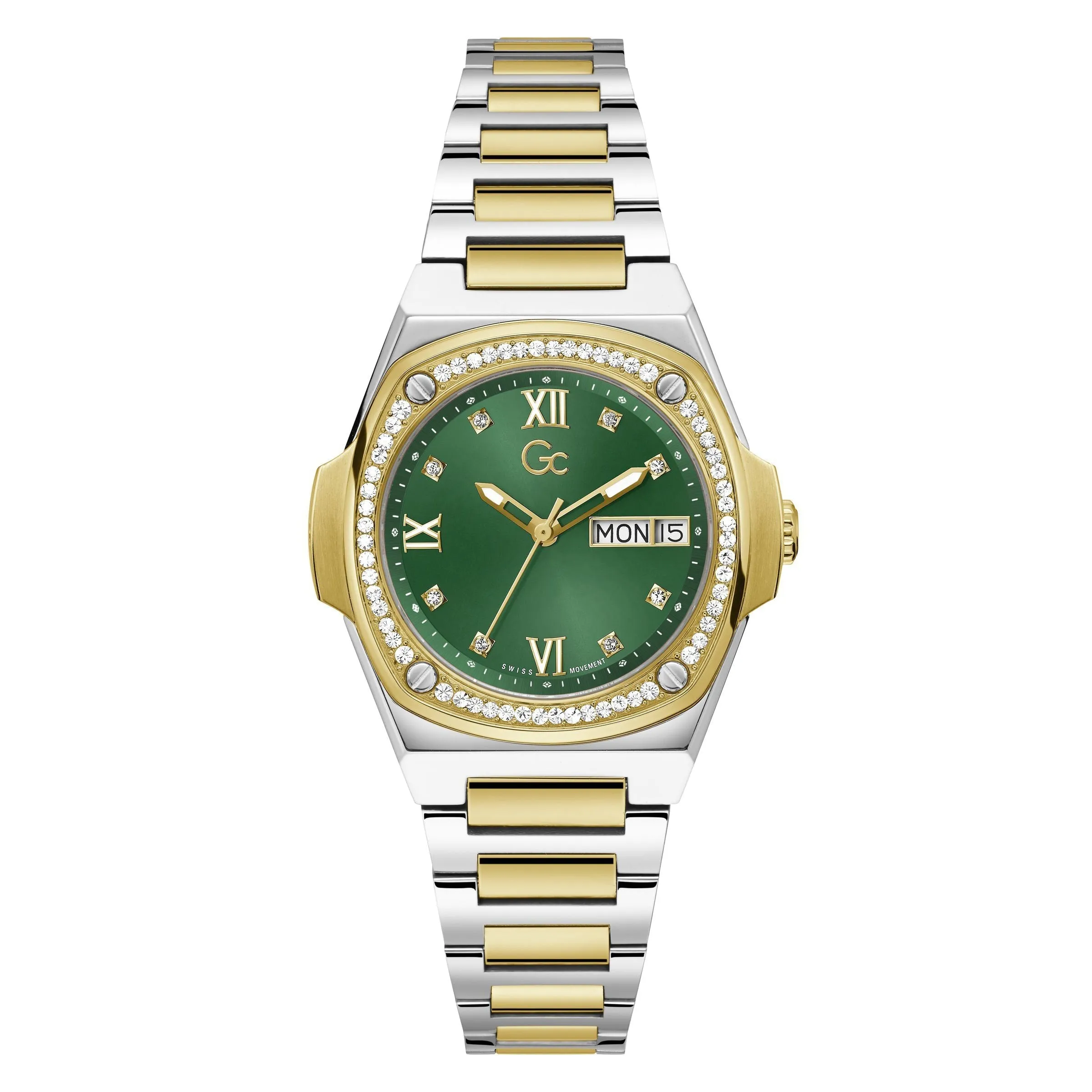 Gc Coussin Shape Lady Ladies Green Watch Y98010L9MF