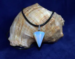 Genuine moonstone opalite pendant necklace Pyramid pendant Gift for Girl Summer Pendant Triangle opalite moonstone unisex pendant necklace