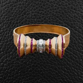 Gold Estate Bracelet with Rubies & Diamonds