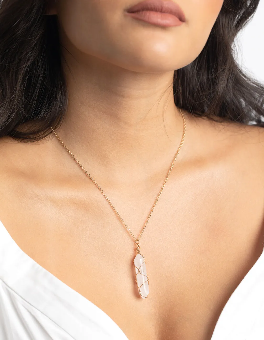 Gold Moonstone Shard Necklace