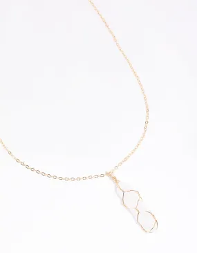 Gold Moonstone Shard Necklace