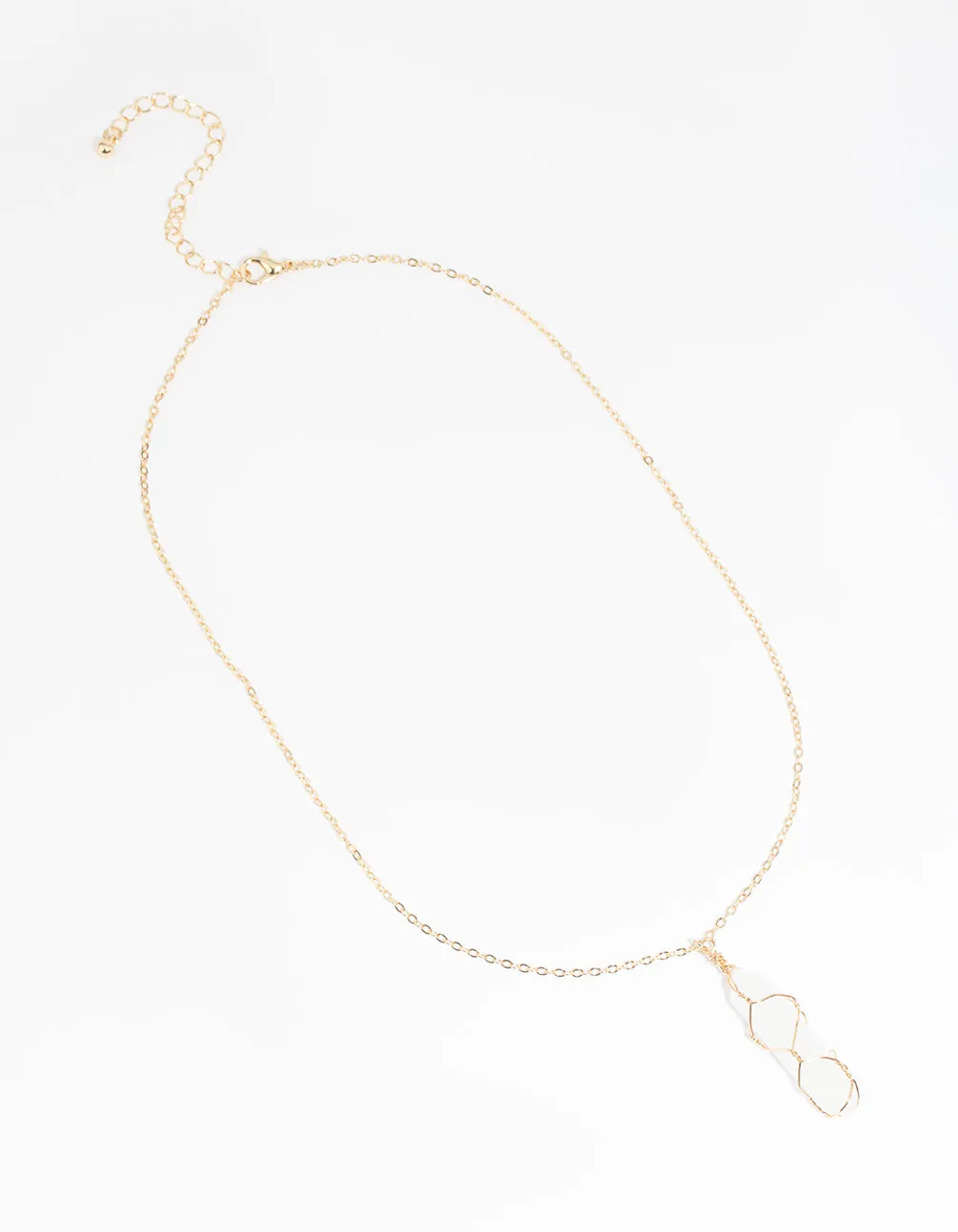 Gold Moonstone Shard Necklace