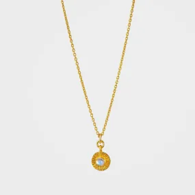 Gold Vermeil Sun Necklace with Moonstone - Soluna | By Lunar James