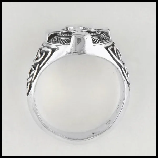 Grand Ornate Cross Ring in Sterling Silver