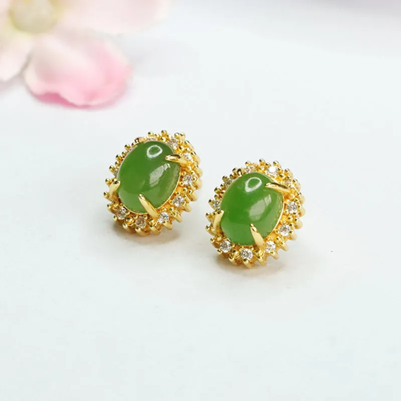 Green Jade Earrings from the Fortune's Favor Collection