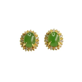 Green Jade Earrings from the Fortune's Favor Collection