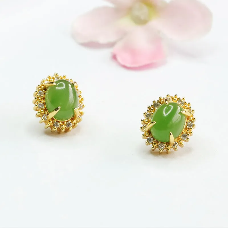 Green Jade Earrings from the Fortune's Favor Collection