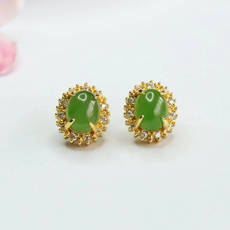 Green Jade Earrings from the Fortune's Favor Collection