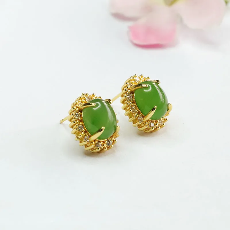 Green Jade Earrings from the Fortune's Favor Collection